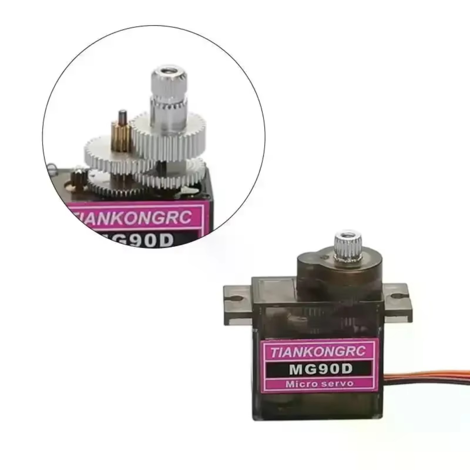 Rc Helicopter Servo - MG90D 9g เซอร์โวเกียร์โลหะแรงบิดสูง 2.0 กก.ซม. พร้อมแบริ่งสำหรับเฮลิคอปเตอร์